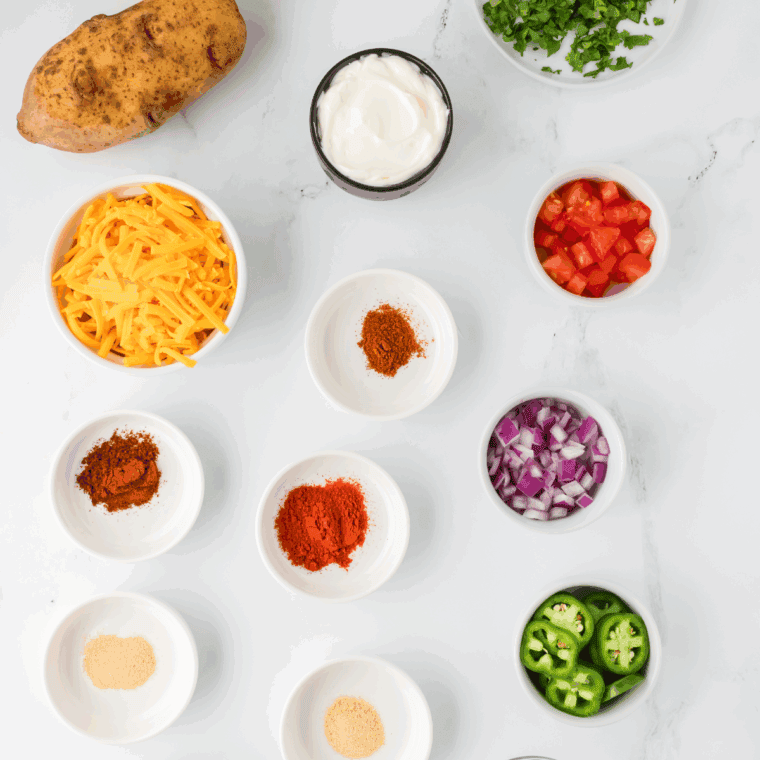 Ingredients needed for Easy Taco Bell Cheese Recipe (Copycat) on kitchen table.