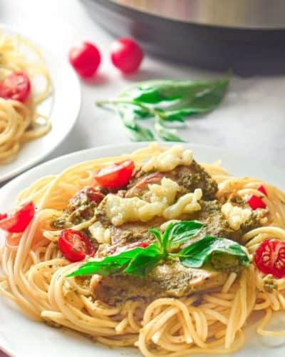 Instant Pot Cashew Basil Pesto Chicken