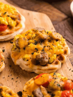 Air Fryer Breakfast Pizza Waffles