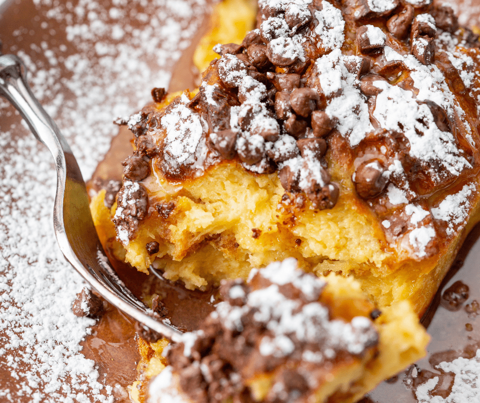 Air Fryer Chocolate Chip French Toast Casserole