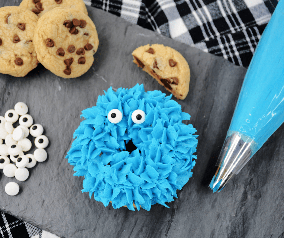 Air Fryer Cookie Monster Donuts