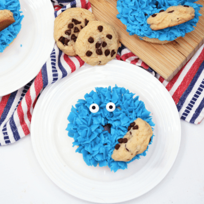 Air Fryer Cookie Monster Donuts