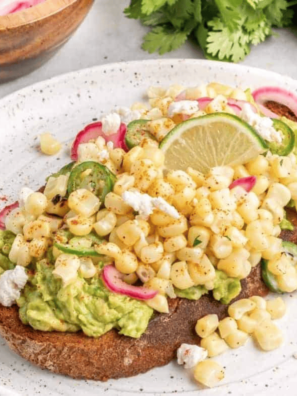 Air Fryer Elote Avocado Toast