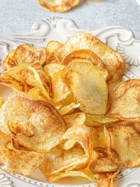 Air Fryer Salt and Vinegar Potato Chips - Fork To Spoon