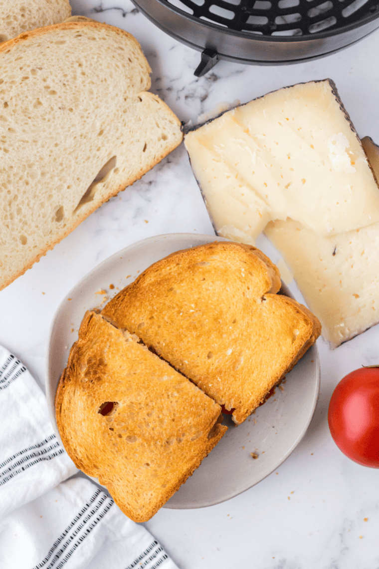 Golden crispy air fryer Spanish Manchego grilled cheese