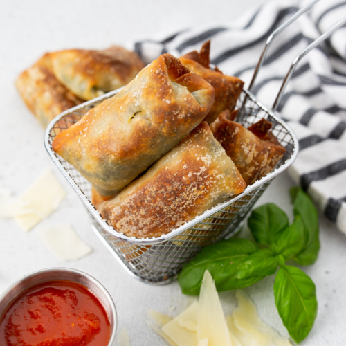 Air Fryer Spinach Mozzarella Sticks Fork To Spoon