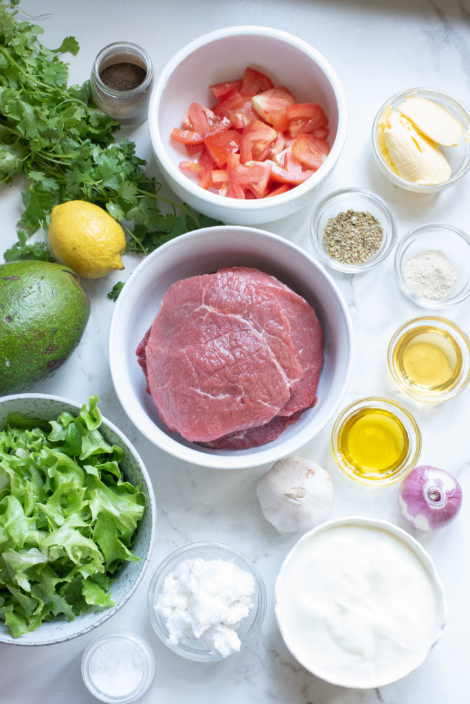 Ingredients Needed For Air Fryer Garlic Butter Steak Salad