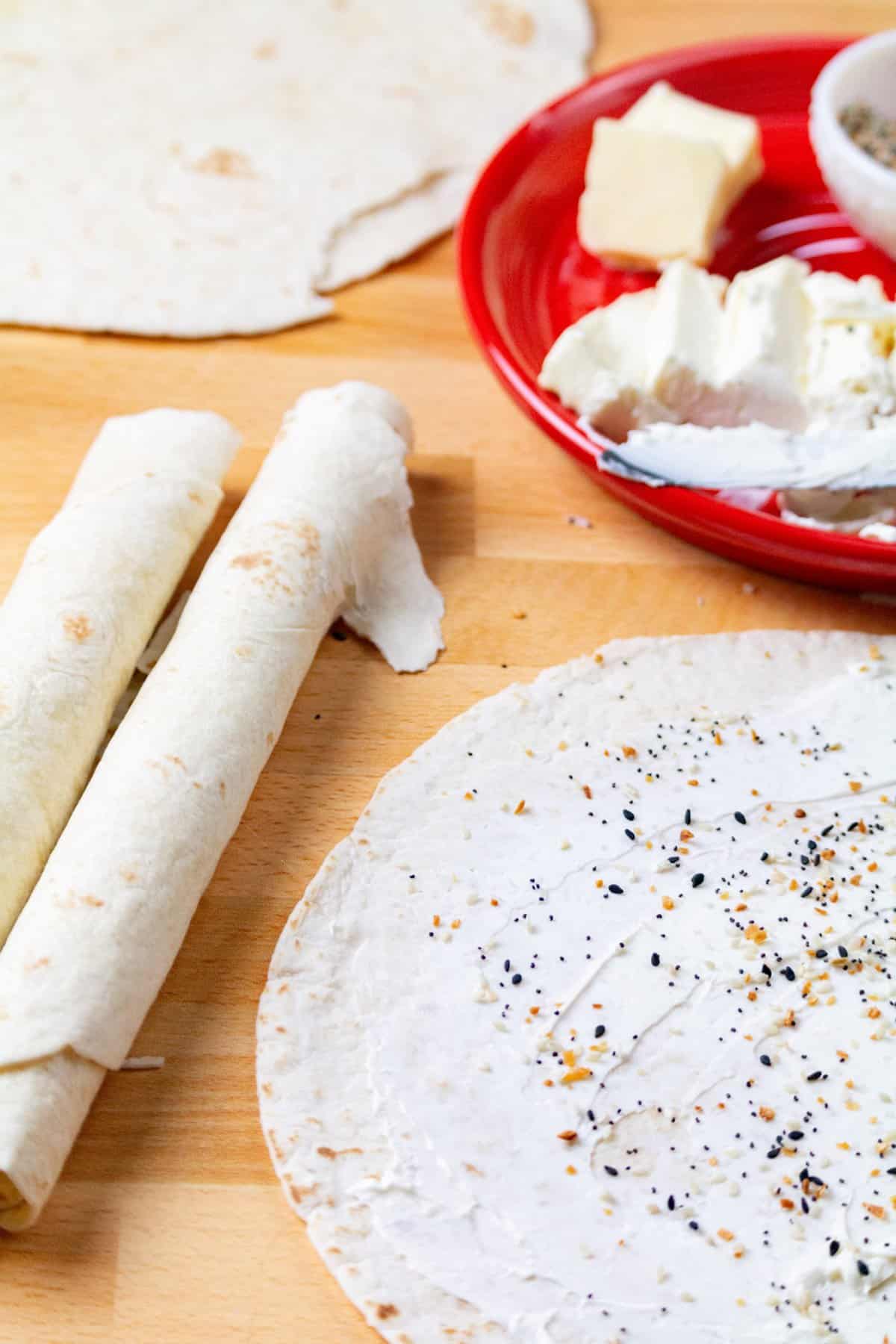 Air Fryer Everything Bagel Roll-Ups - Fork To Spoon