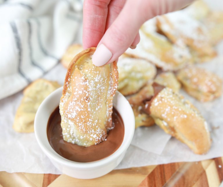 Air Fryer Banana Pancake Dippers Fork To Spoon