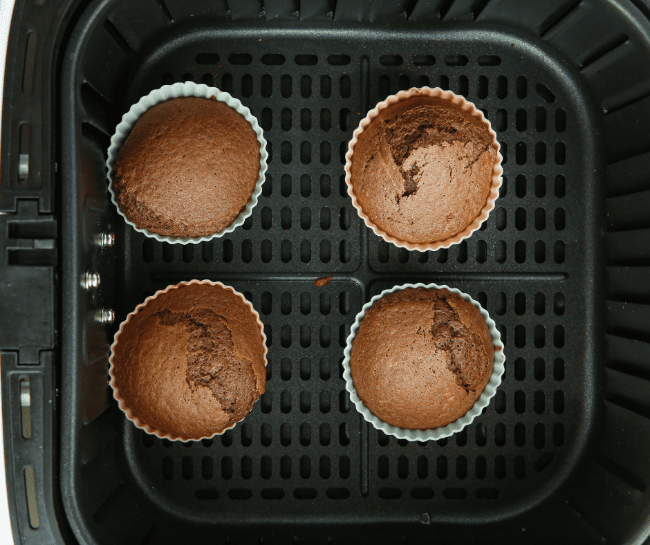 Air Fryer Chocolate Raspberry Cupcakes