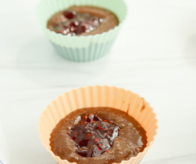 Air Fryer Chocolate Raspberry Cupcakes - Fork To Spoon