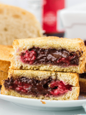 Air Fryer Chocolate Raspberry Mascarpone Sandwich