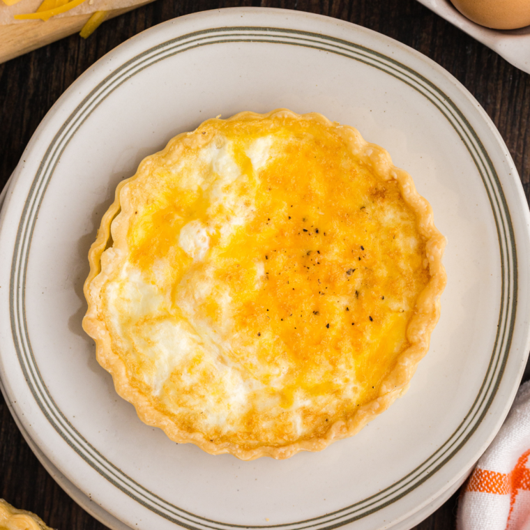 Air Fryer Egg White Quiche with vegetables and cheese in a golden crust