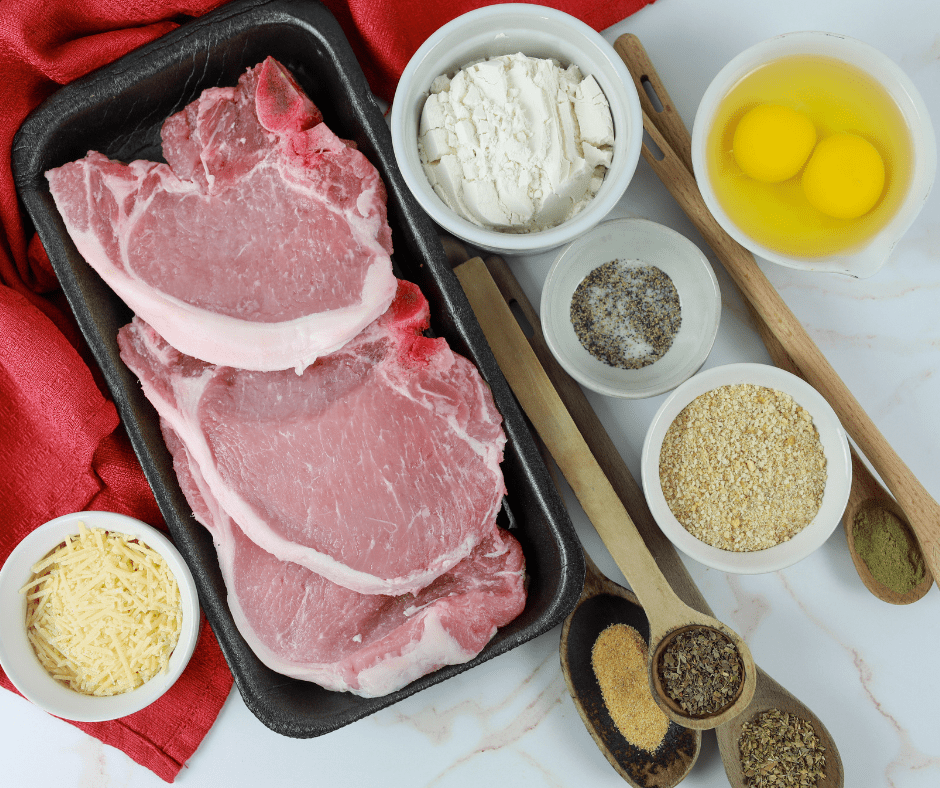 Ingredients Needed For Air Fryer Herb and Parmesan Pork Chops