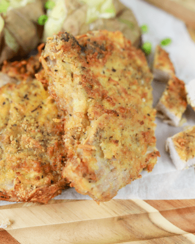 Air Fryer Herb and Parmesan Pork Chops