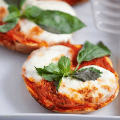 Air Fryer Margherita Pizza Bagels Fork To Spoon