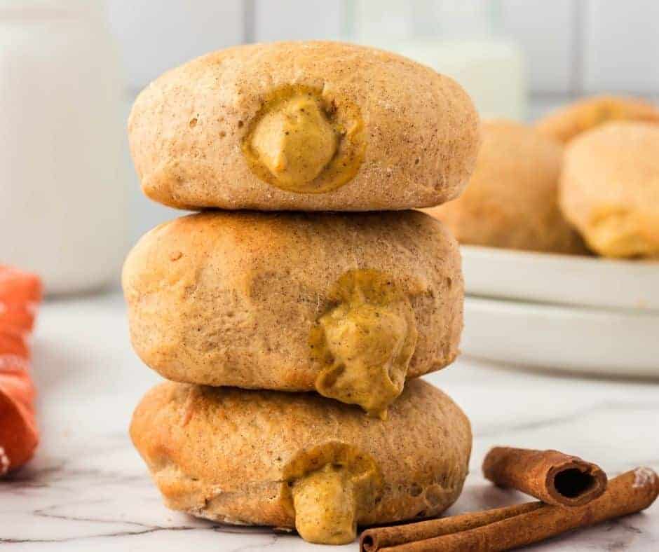 Air Fryer Pumpkin Cream Donuts