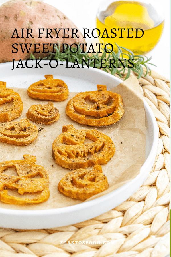 Air Fryer Roasted Sweet Potato Jack-O-Lanterns