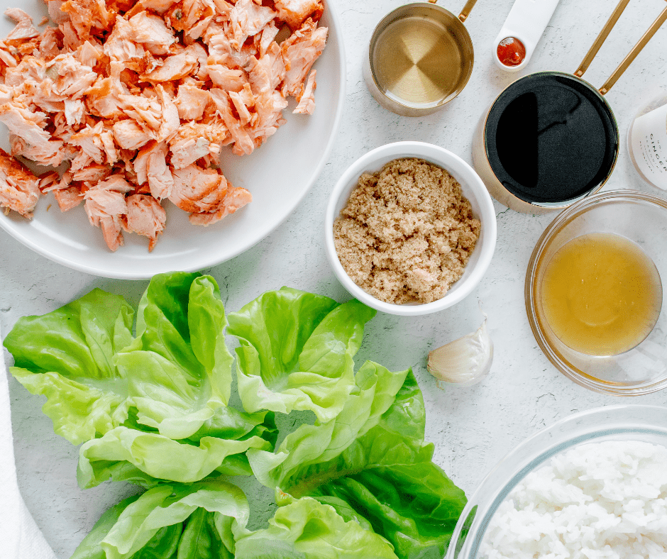 Ingredients Needed For Air Fryer Salmon Teriyaki Lettuce Cups