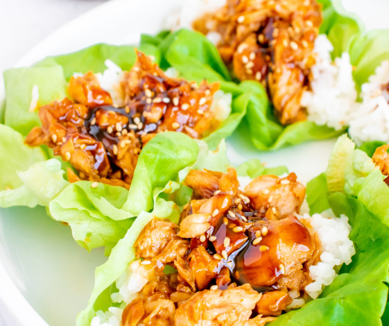Air Fryer Salmon Teriyaki Lettuce Cups Fork To Spoon