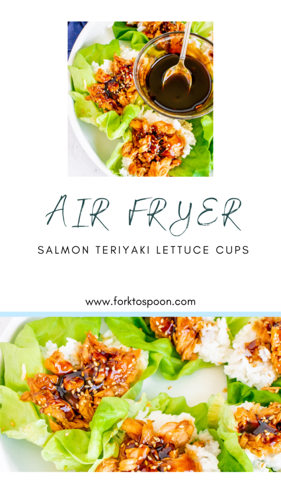 Air Fryer Salmon Teriyaki Lettuce Cups