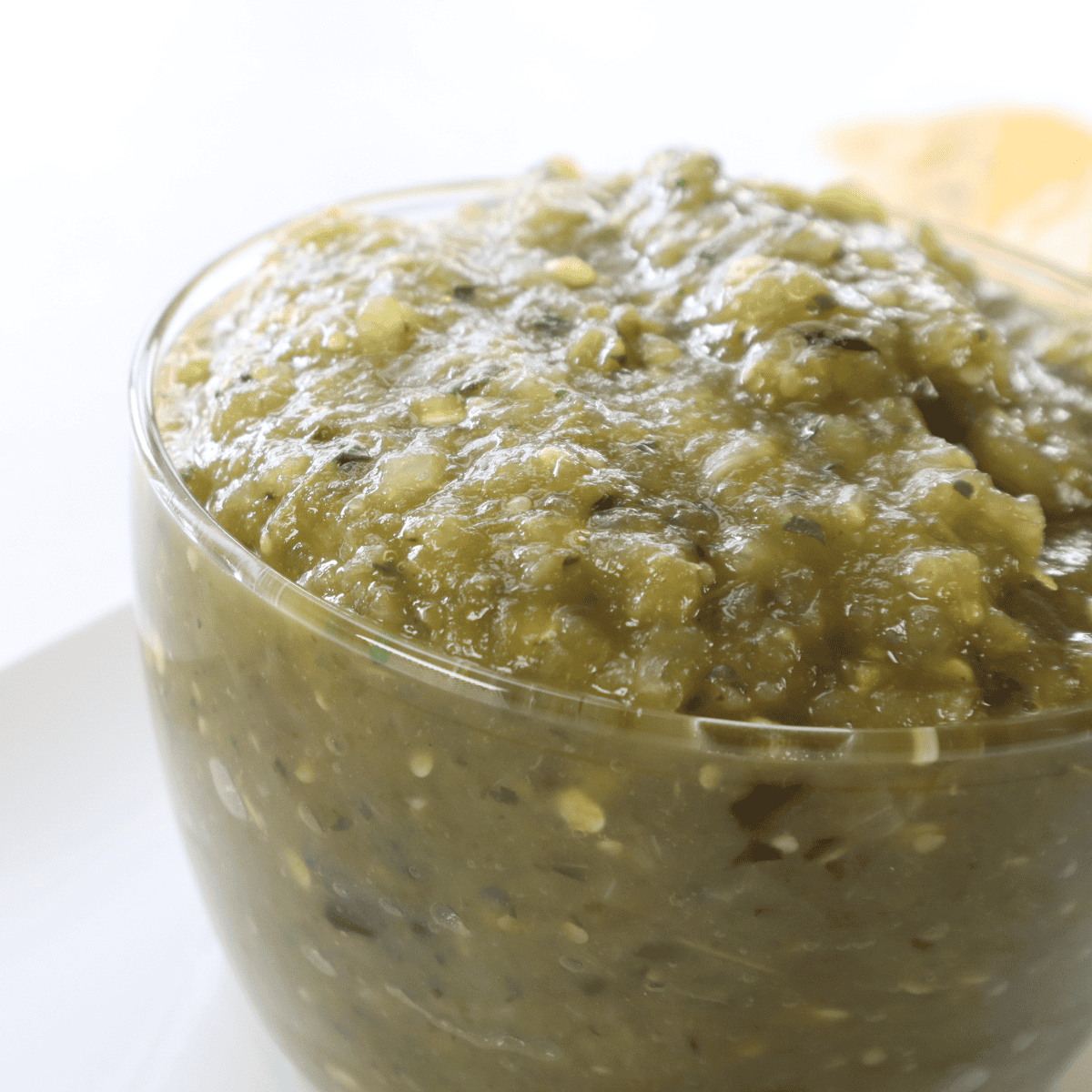 Freshly made Air Fryer Salsa Verde, roasted tomatillos and peppers, perfect for dipping or adding to tacos.