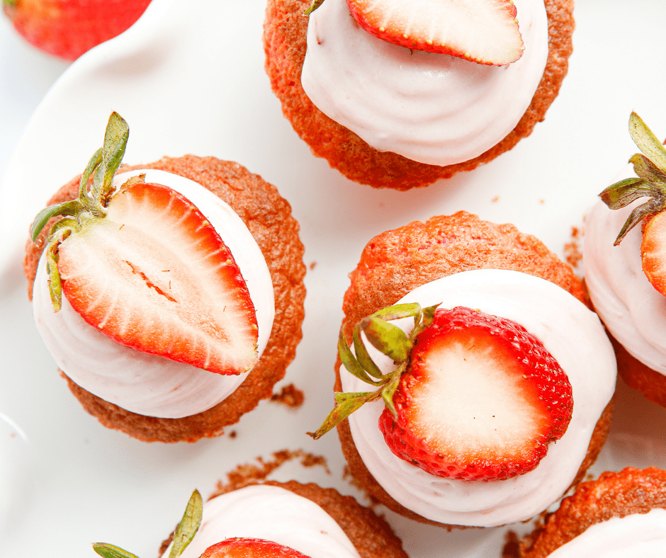 Air Fryer Strawberry Cupcakes