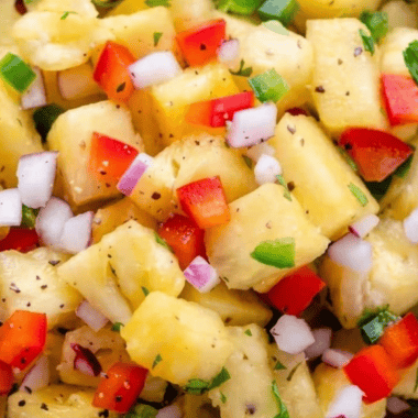 Bright, sweet, and zesty, this Easy Baja Fresh Copycat Pineapple Salsa brings tropical flavor to tacos, grilled meats, or chips. Ready in minutes, it&rsquo;s a fresh, vibrant side that&rsquo;s perfect for summer gatherings or weeknight dinners.