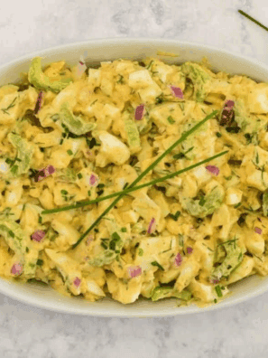Egg Salad with Pickles Recipe – A creamy, tangy twist on classic egg salad, made with crunchy pickles for extra flavor. Perfect for sandwiches, wraps, or a quick protein-packed snack.