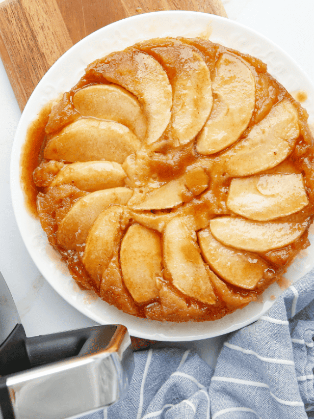 Air Fryer Upside Down Caramel Apple Cake