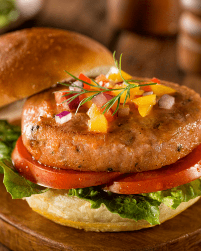 Air Fryer Salmon Burger