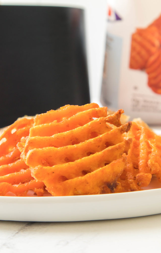 stack of air fryer sweet potatoes on a plate