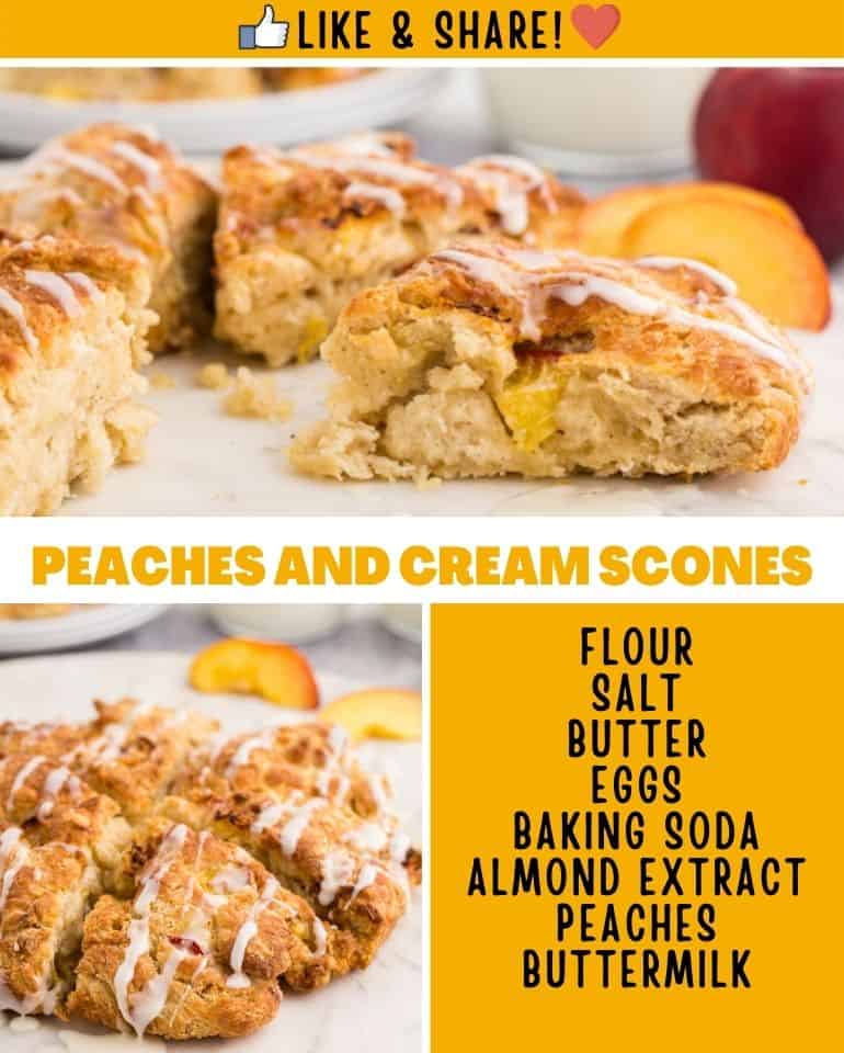 Air Fryer Peach and Cream Scones