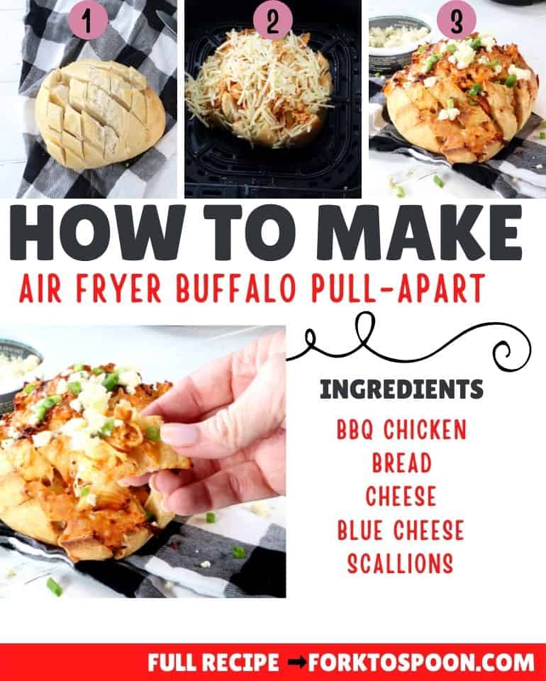 Air Fryer Buffalo Chicken Pull-Apart Bread