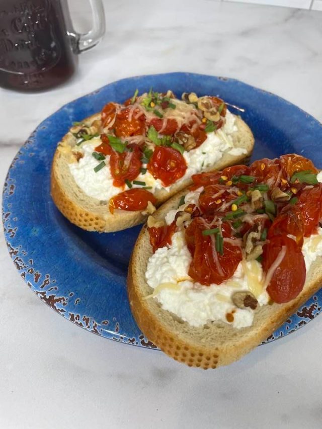 Air Fryer Ricotta Toast - Fork To Spoon