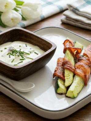 Air Fryer Bacon Wrapped Zucchini (Low Carb, KETO)
