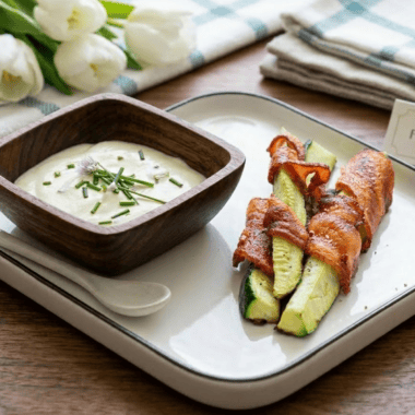 Air Fryer Bacon Wrapped Zucchini (Low Carb, KETO)