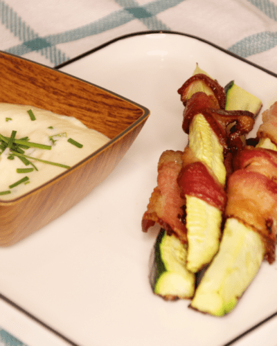 Air Fryer Bacon Wrapped Zucchini