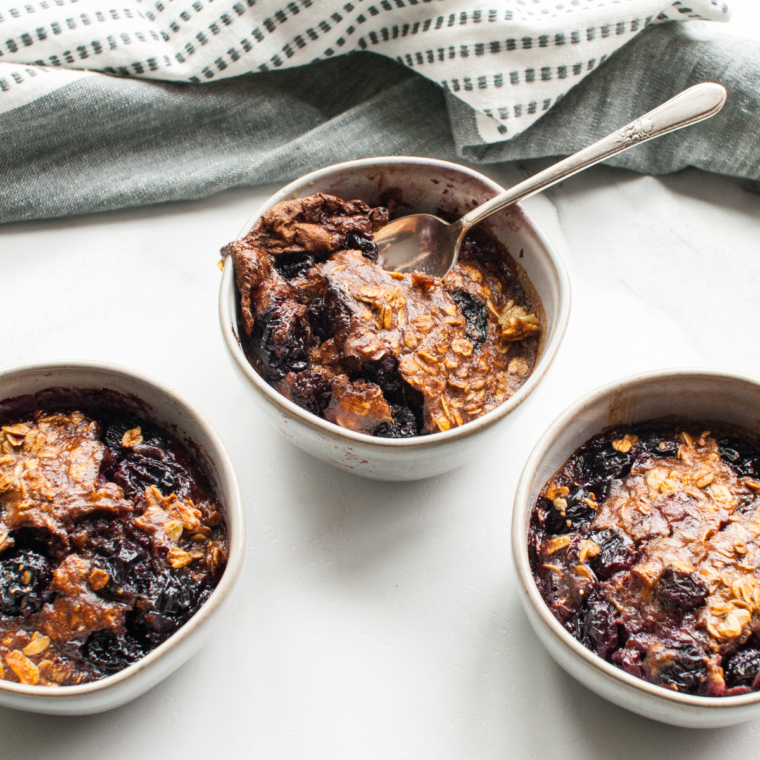 Cherry Oatmeal Breakfast Bake ready for eating!