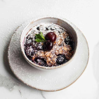 Air Fryer Cherry Oatmeal Breakfast Bake