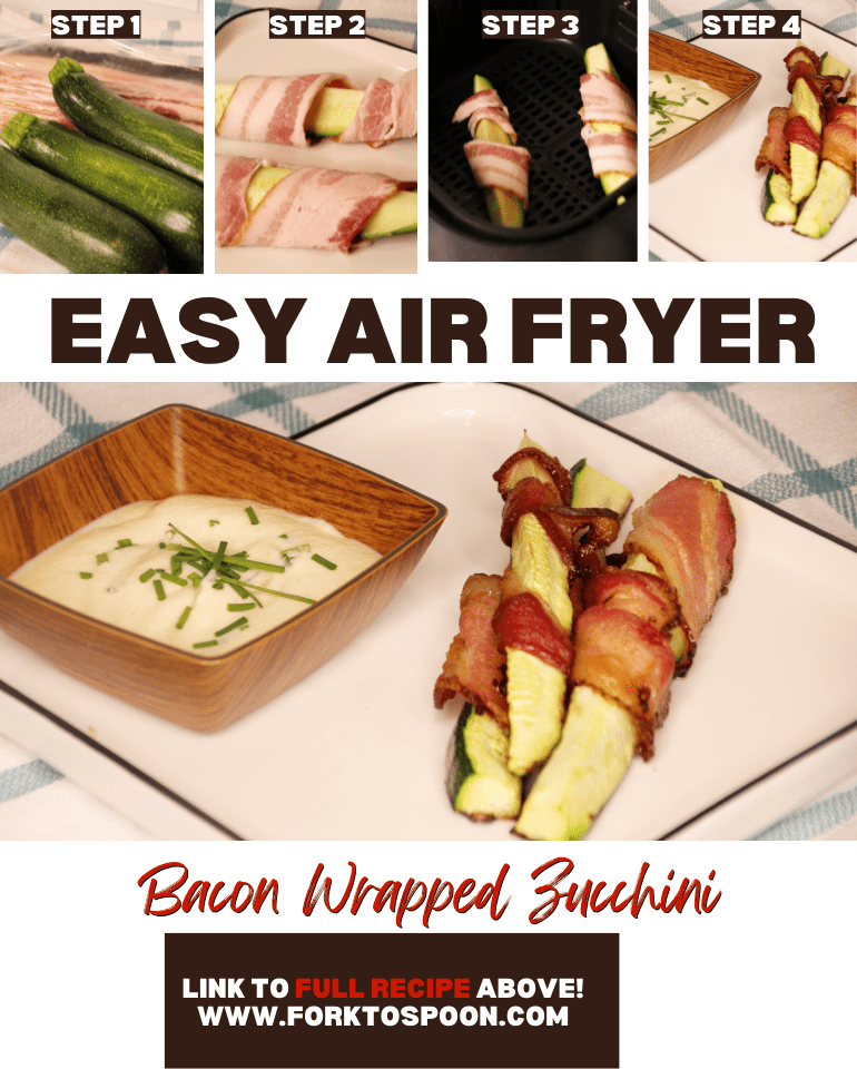 Air Fryer Bacon Wrapped Zucchini