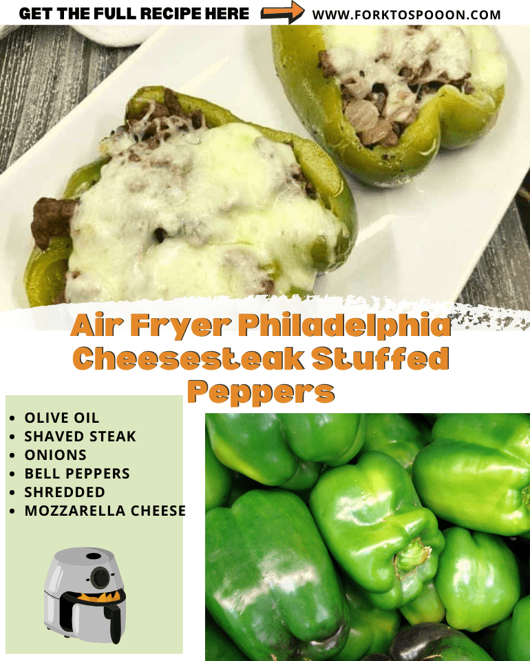 Air Fryer Philadelphia Cheesesteak Stuffed Peppers Fork To Spoon