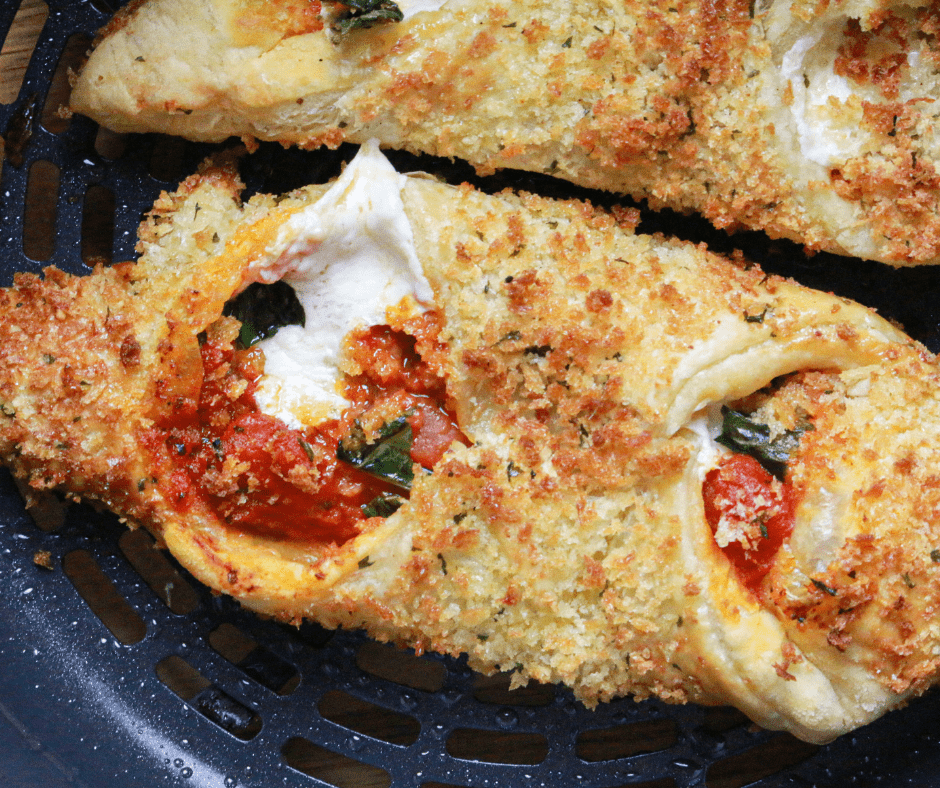 Air Fryer Pizza Cannoli On Plate Crispy and delicious