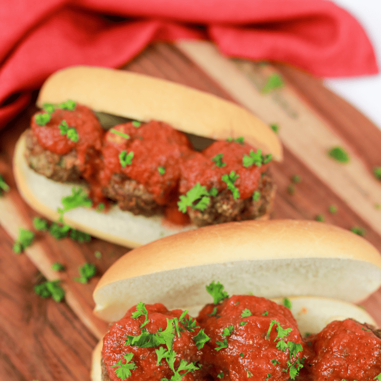 Golden, crispy Easy Air Fryer Cheese Stuffed Meatballs with a gooey mozzarella center.