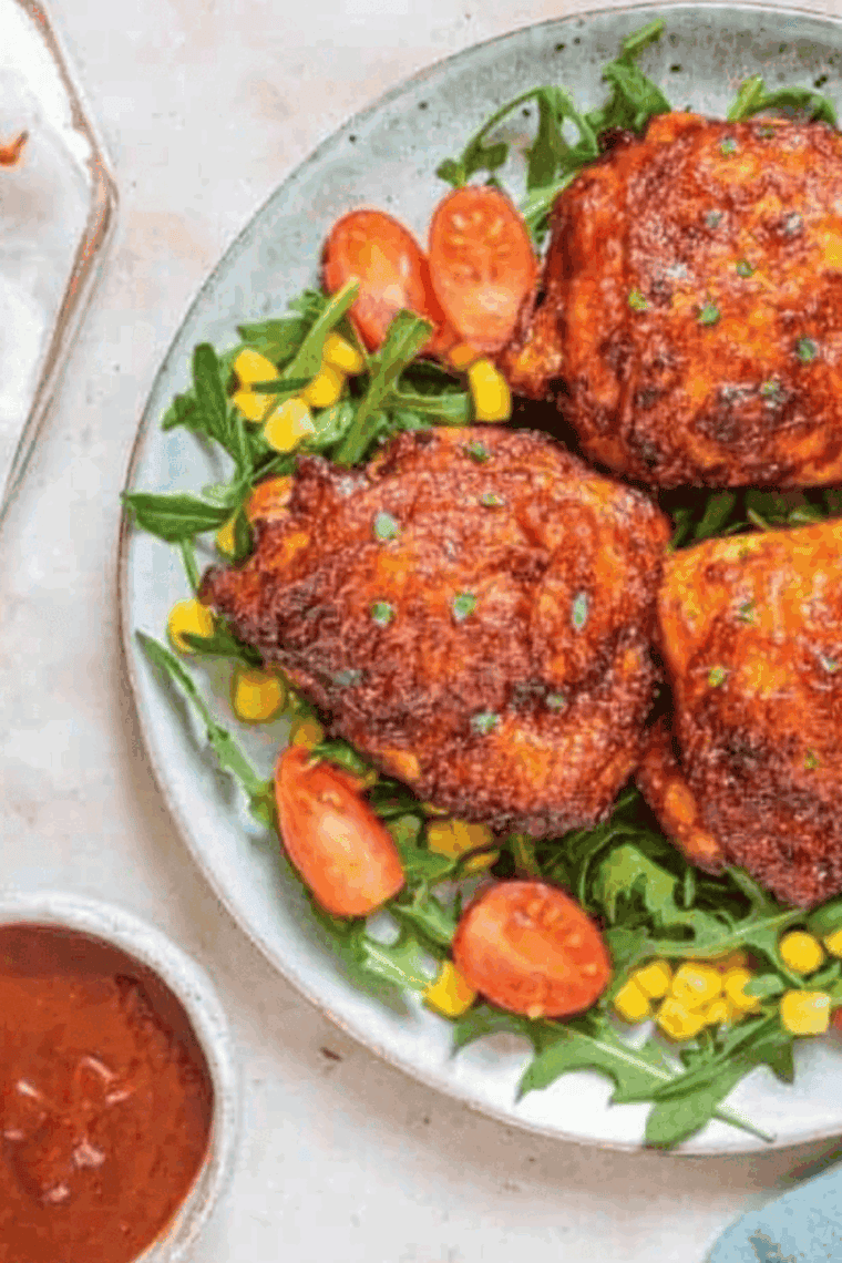 Wingstop Buffalo Chicken Thighs Recipe on plate.