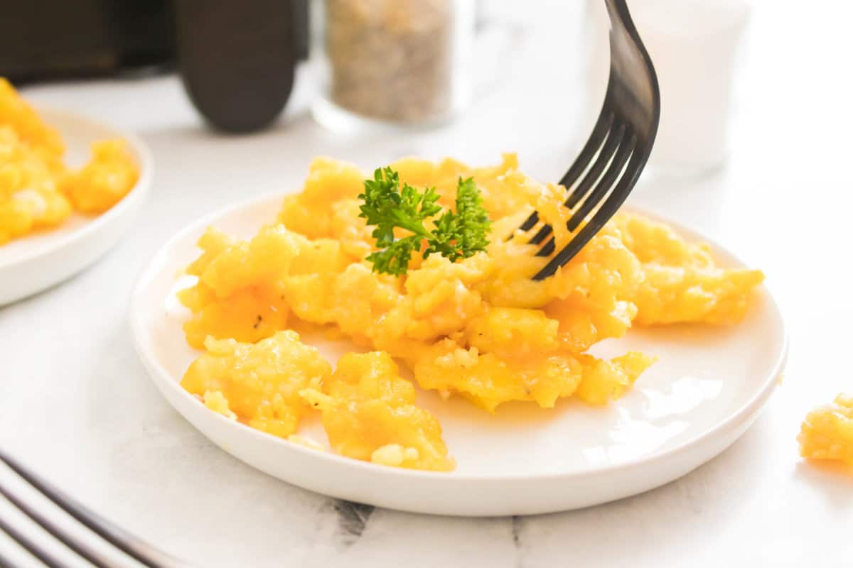 Air Fryer Scrambled Eggs - Fork To Spoon