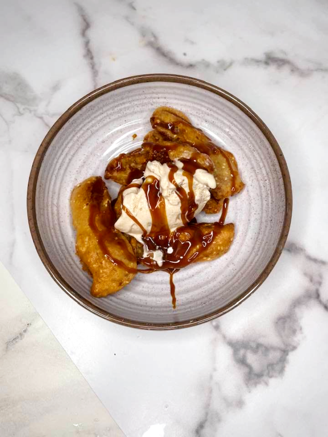 Air Fryer Trader Joe's Thai Banana Fritters Fork To Spoon