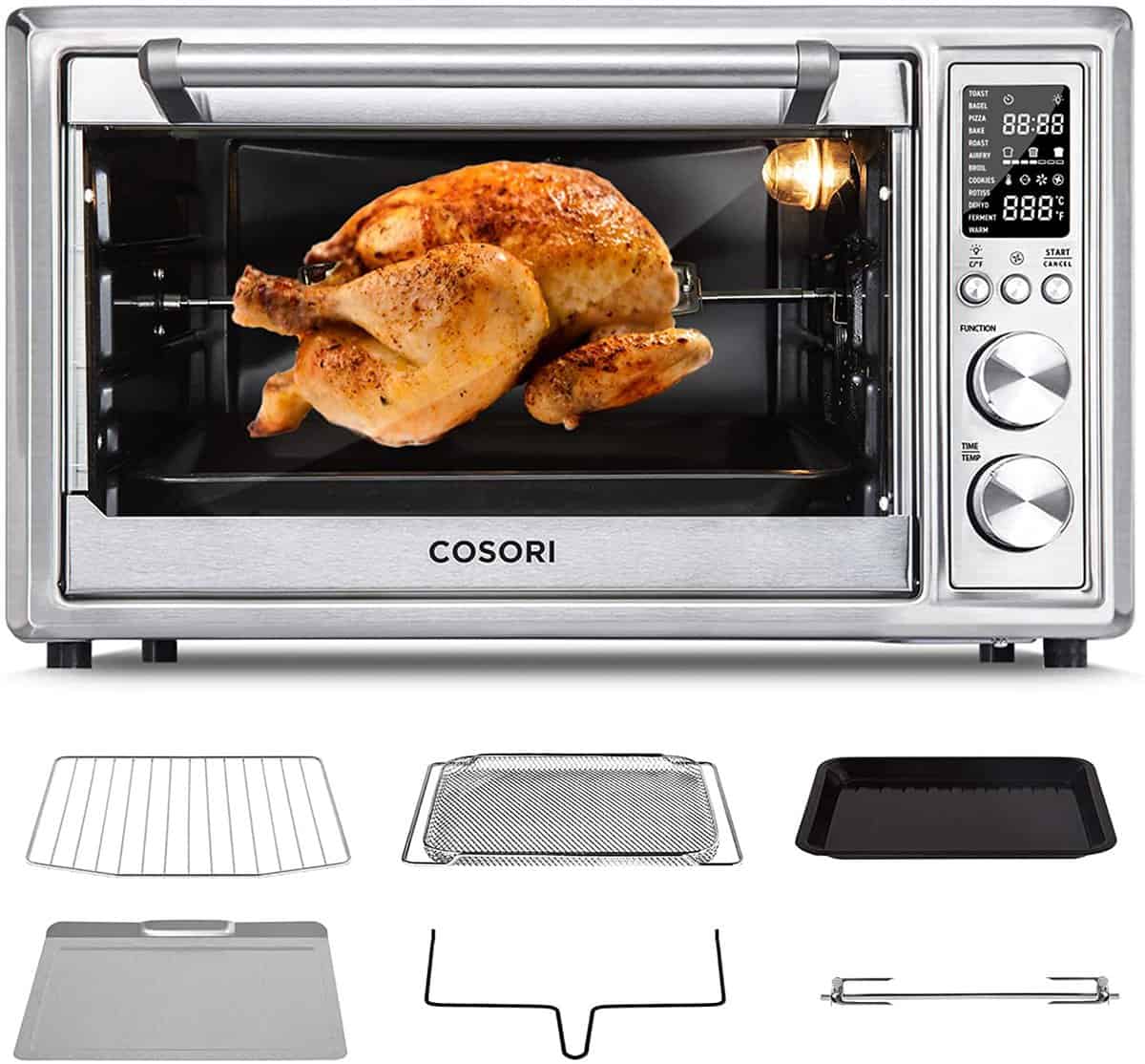 21.5 Quart 1800W Air Fryer Toaster Countertop Convection Oven with Recipe