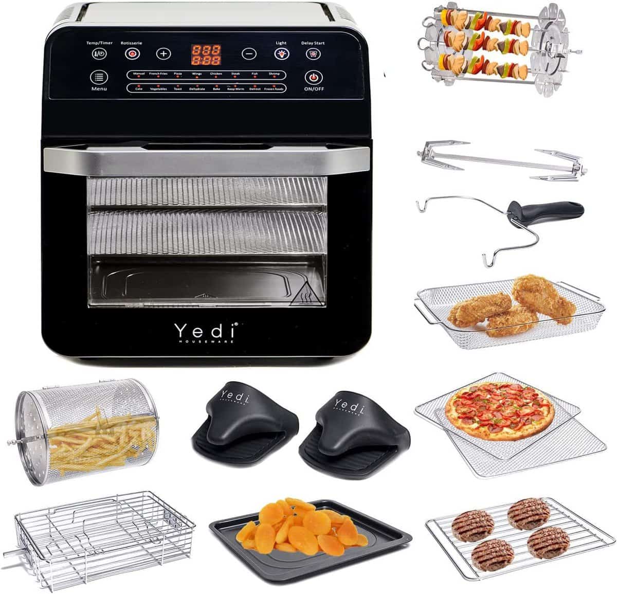 GoWISE USA 25-Quart Air Fryer Oven & Professional Dehydrator with