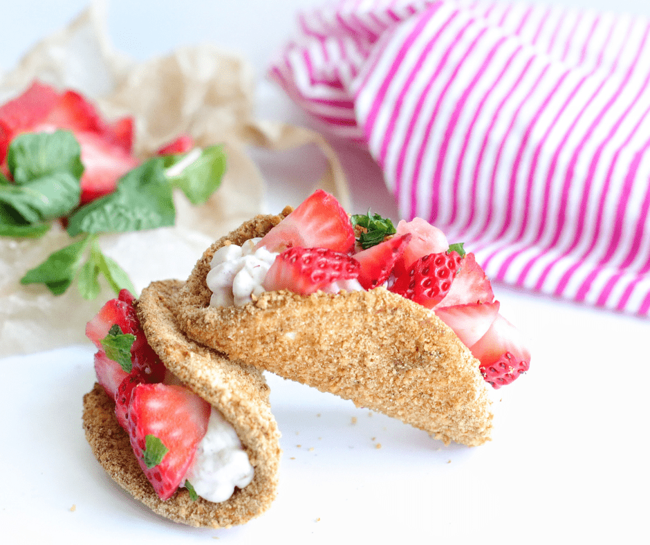 Air Fryer Cheesecake Strawberry Tacos